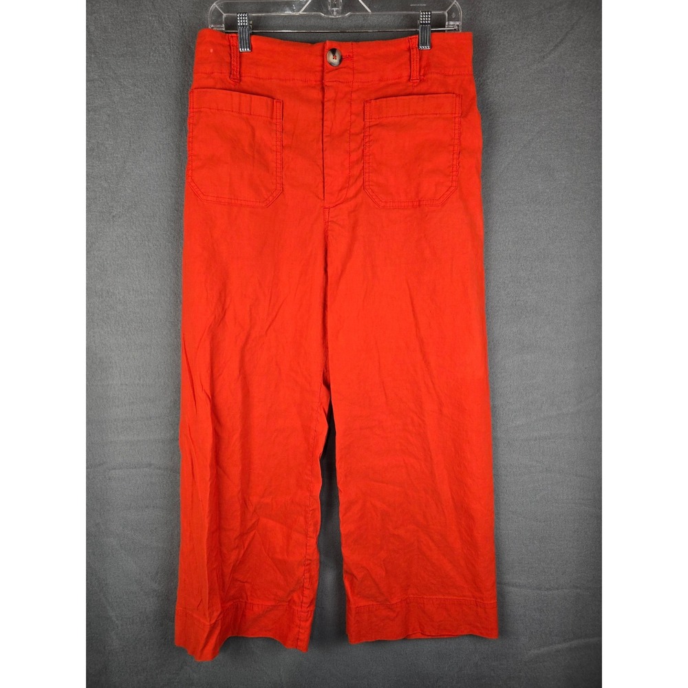 Maeve The Colette Wide Leg Crop Pants 31 Orange size 31 FLAWED